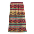 Native Inspired Pattern Print Cotton Front Slit Maxi Skirt