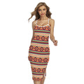 Native Inspired Pattern Print Cross Back Cami Dress