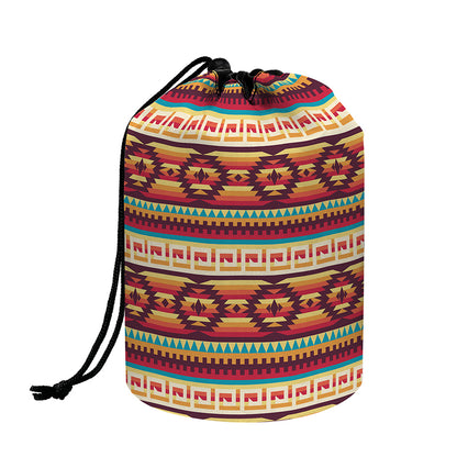 Native Inspired Pattern Print Drawstring Makeup Bag