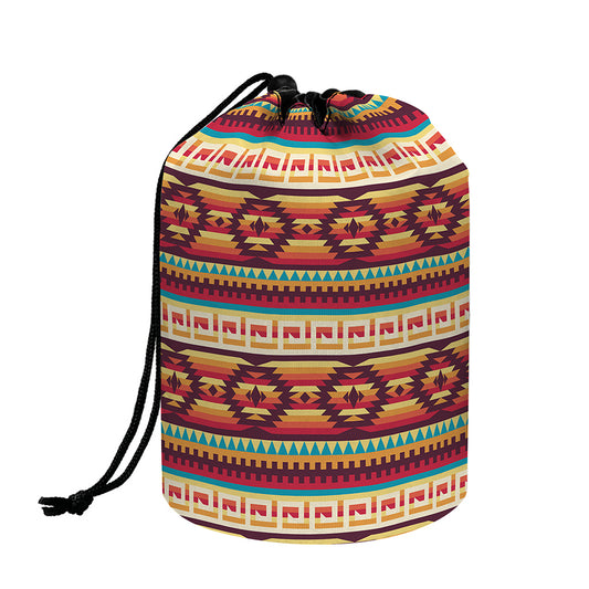 Native Inspired Pattern Print Drawstring Makeup Bag
