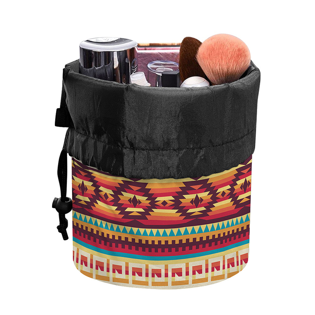 Native Inspired Pattern Print Drawstring Makeup Bag