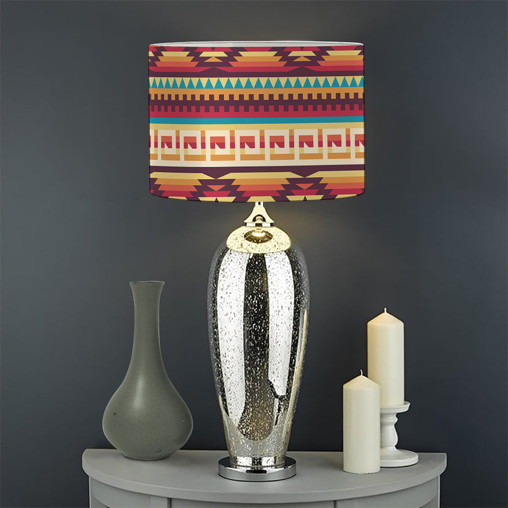 Native Inspired Pattern Print Drum Lamp Shade