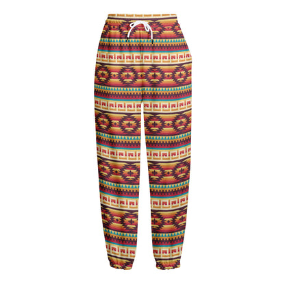 Native Inspired Pattern Print Fleece Lined Knit Pants