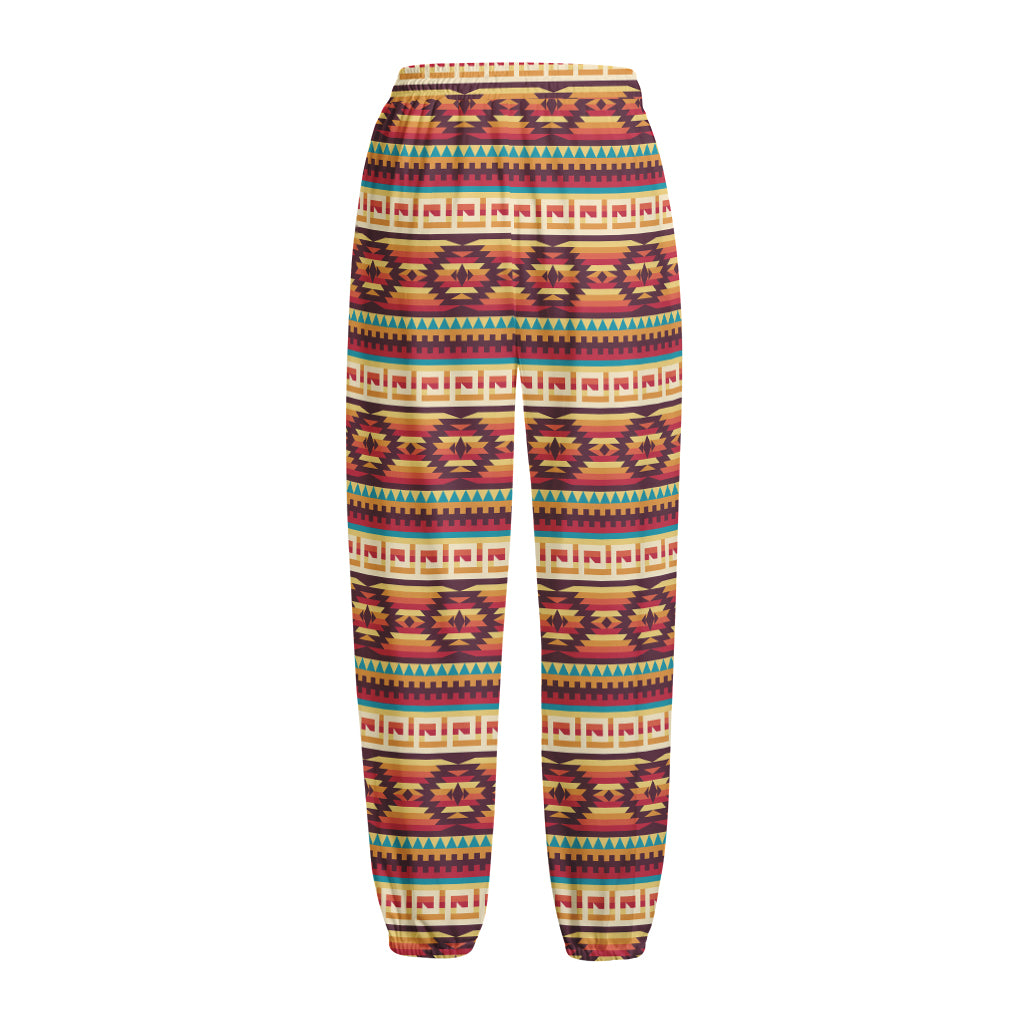 Native Inspired Pattern Print Fleece Lined Knit Pants