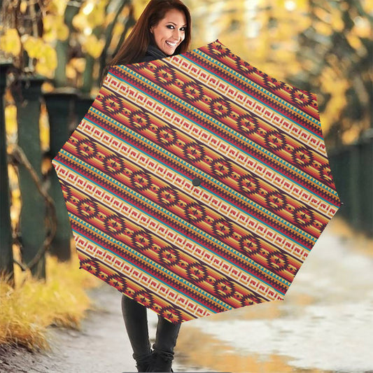 Native Inspired Pattern Print Foldable Umbrella