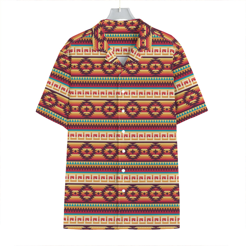 Native Inspired Pattern Print Hawaiian Shirt