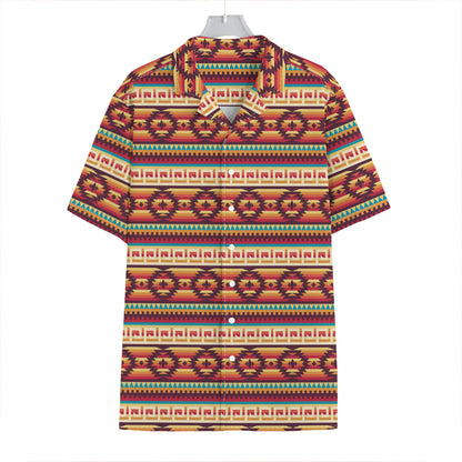 Native Inspired Pattern Print Hawaiian Shirt