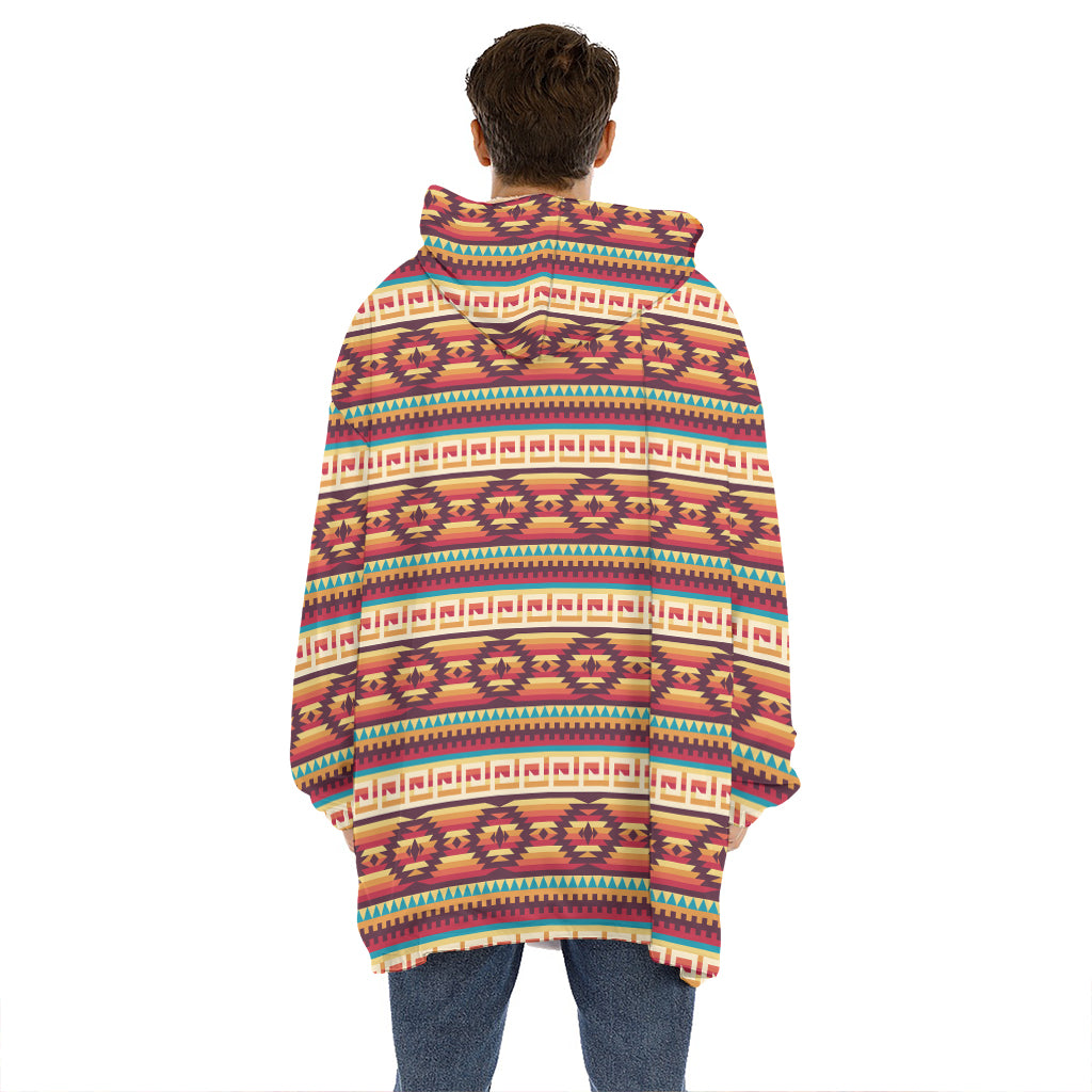 Native Inspired Pattern Print Hoodie Blanket