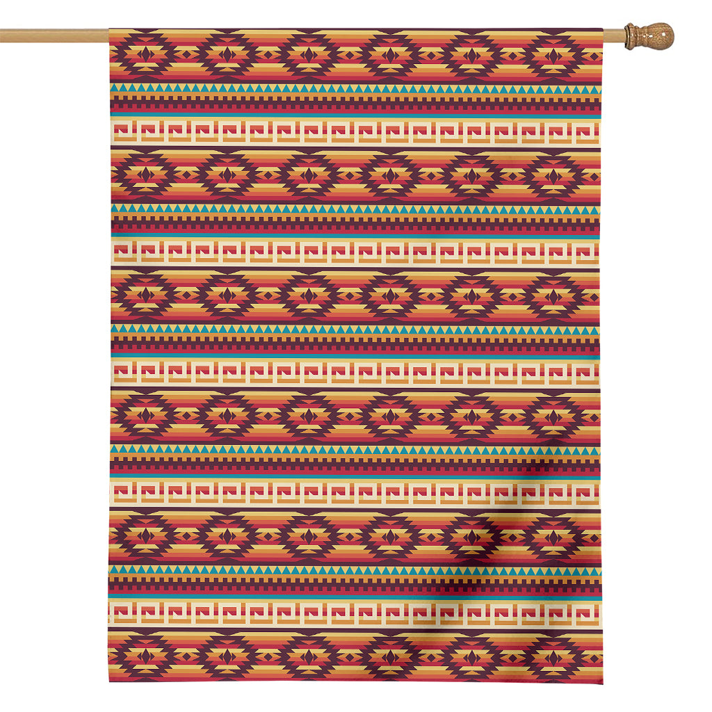 Native Inspired Pattern Print House Flag