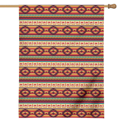 Native Inspired Pattern Print House Flag