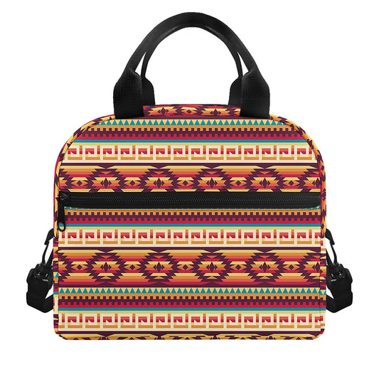 Native Inspired Pattern Print Insulated Lunch Bag