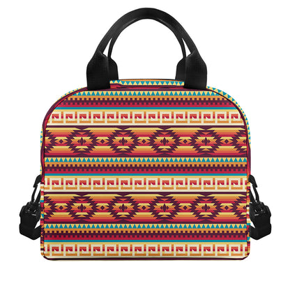 Native Inspired Pattern Print Insulated Lunch Bag