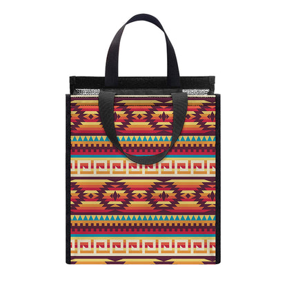 Native Inspired Pattern Print Insulated Lunch Tote
