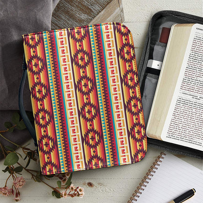 Native Inspired Pattern Print Leather Bible Cover
