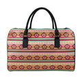 Native Inspired Pattern Print Leather Duffel Bag
