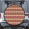 Native Inspired Pattern Print Leather Spare Tire Cover