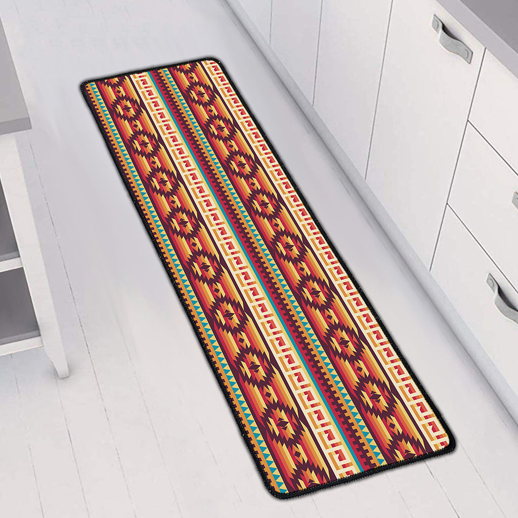Native Inspired Pattern Print Long Kitchen Mat