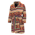 Native Inspired Pattern Print Men's Bathrobe
