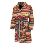 Native Inspired Pattern Print Men's Bathrobe