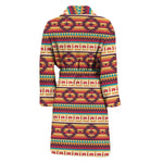 Native Inspired Pattern Print Men's Bathrobe