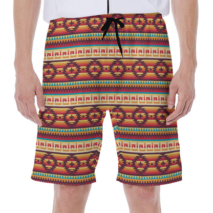 Native Inspired Pattern Print Men's Beach Shorts