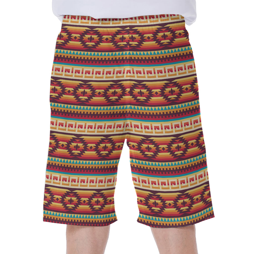 Native Inspired Pattern Print Men's Beach Shorts