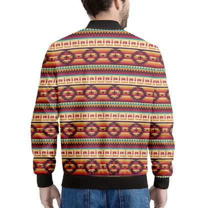 Native Inspired Pattern Print Men's Bomber Jacket