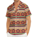 Native Inspired Pattern Print Men's Deep V-Neck Shirt