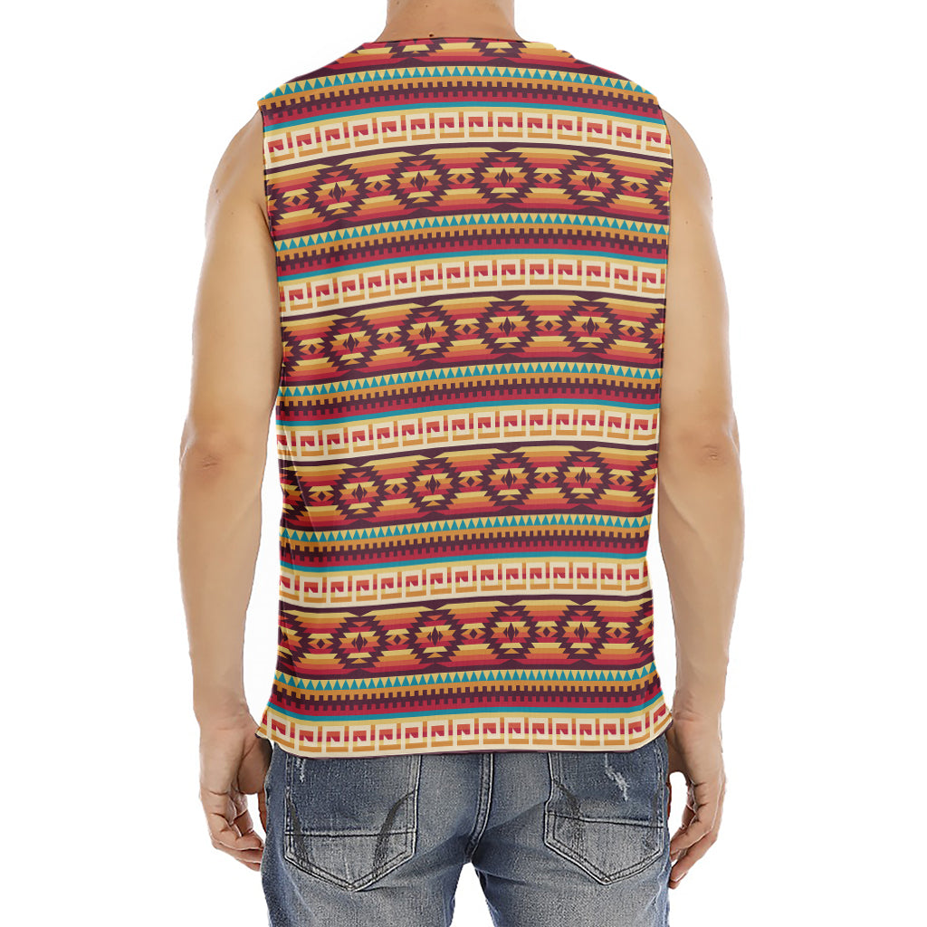 Native Inspired Pattern Print Men's Fitness Tank Top