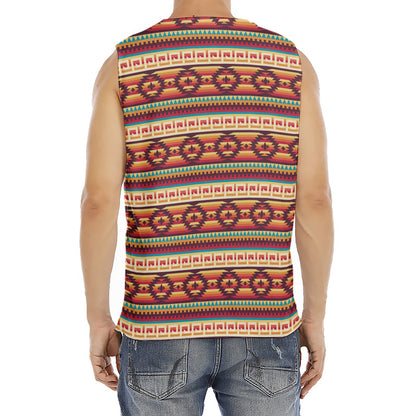 Native Inspired Pattern Print Men's Fitness Tank Top