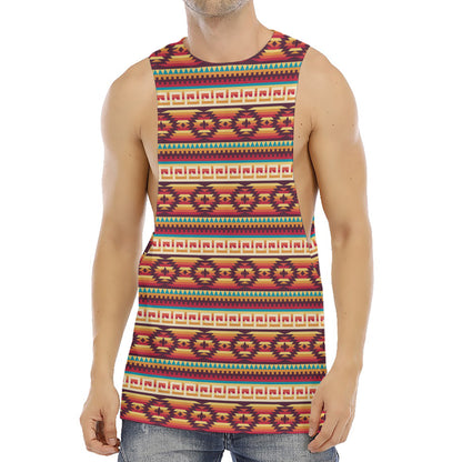 Native Inspired Pattern Print Men's Muscle Tank Top