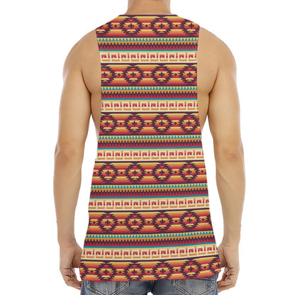 Native Inspired Pattern Print Men's Muscle Tank Top