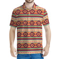 Native Inspired Pattern Print Men's Polo Shirt