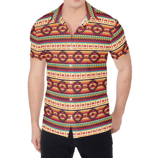 Native Inspired Pattern Print Men's Shirt