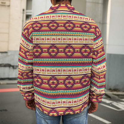 Native Inspired Pattern Print Men's Shirt Jacket