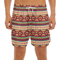 Native Inspired Pattern Print Men's Split Running Shorts