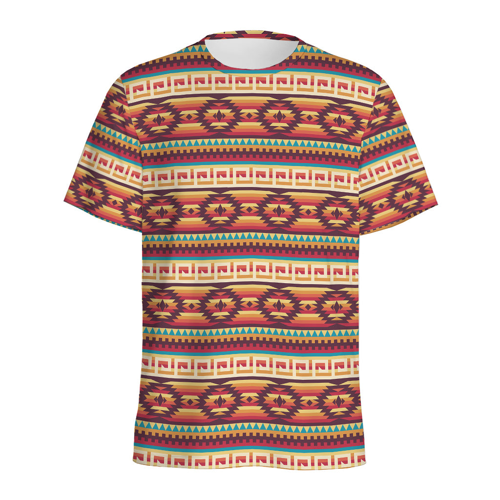 Native Inspired Pattern Print Men's Sports T-Shirt