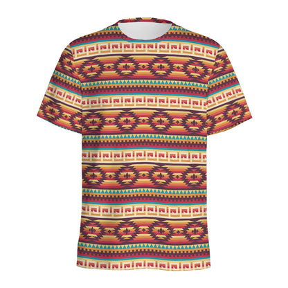 Native Inspired Pattern Print Men's Sports T-Shirt