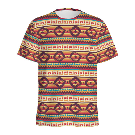 Native Inspired Pattern Print Men's Sports T-Shirt