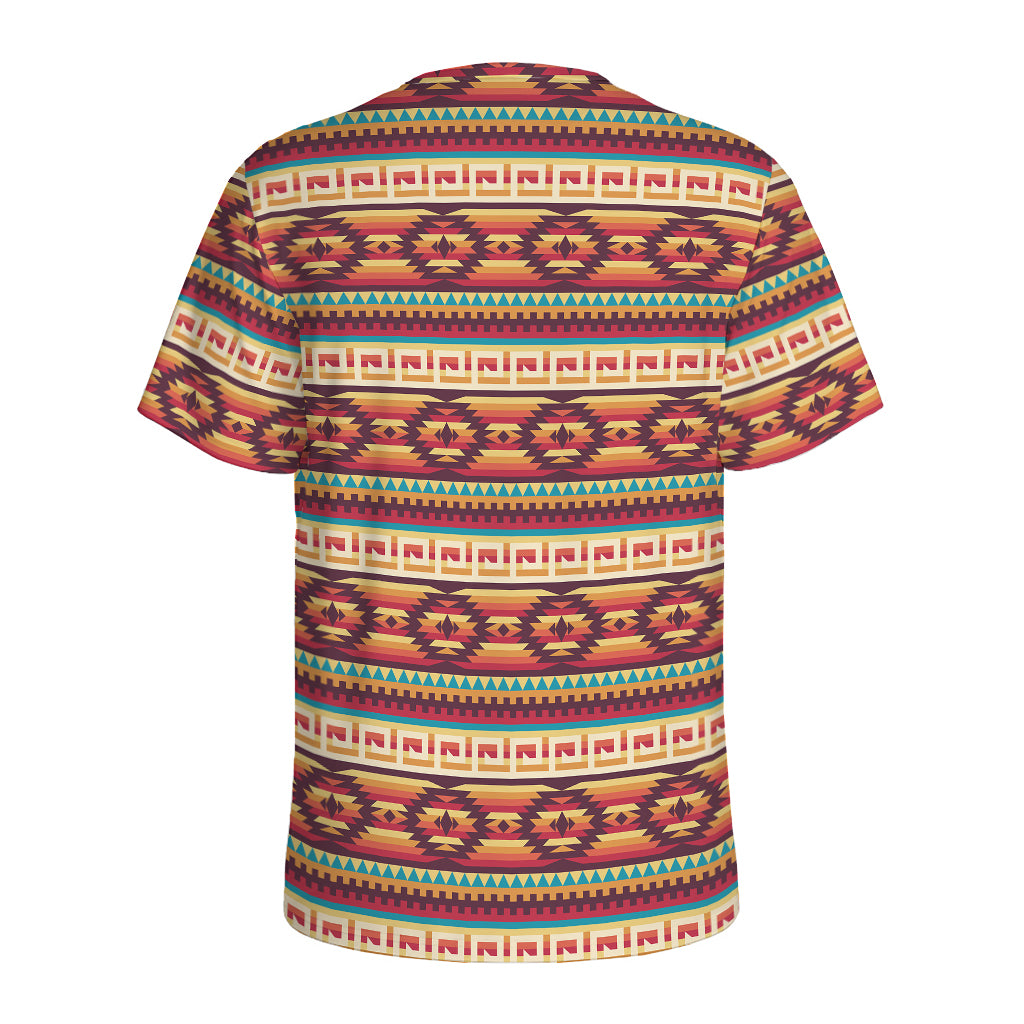Native Inspired Pattern Print Men's Sports T-Shirt