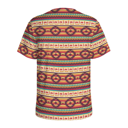 Native Inspired Pattern Print Men's Sports T-Shirt