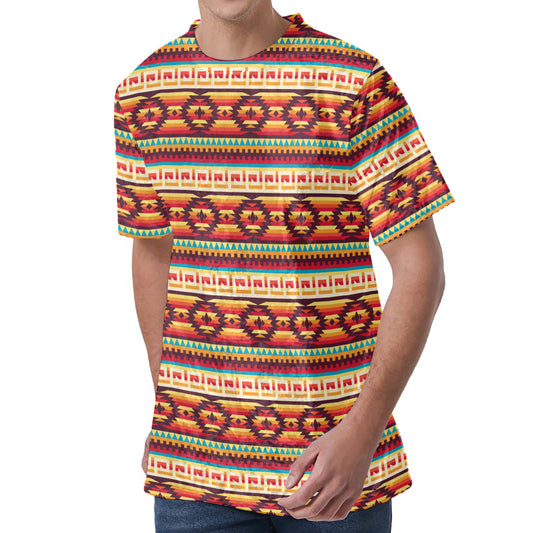 Native Inspired Pattern Print Men's Velvet T-Shirt