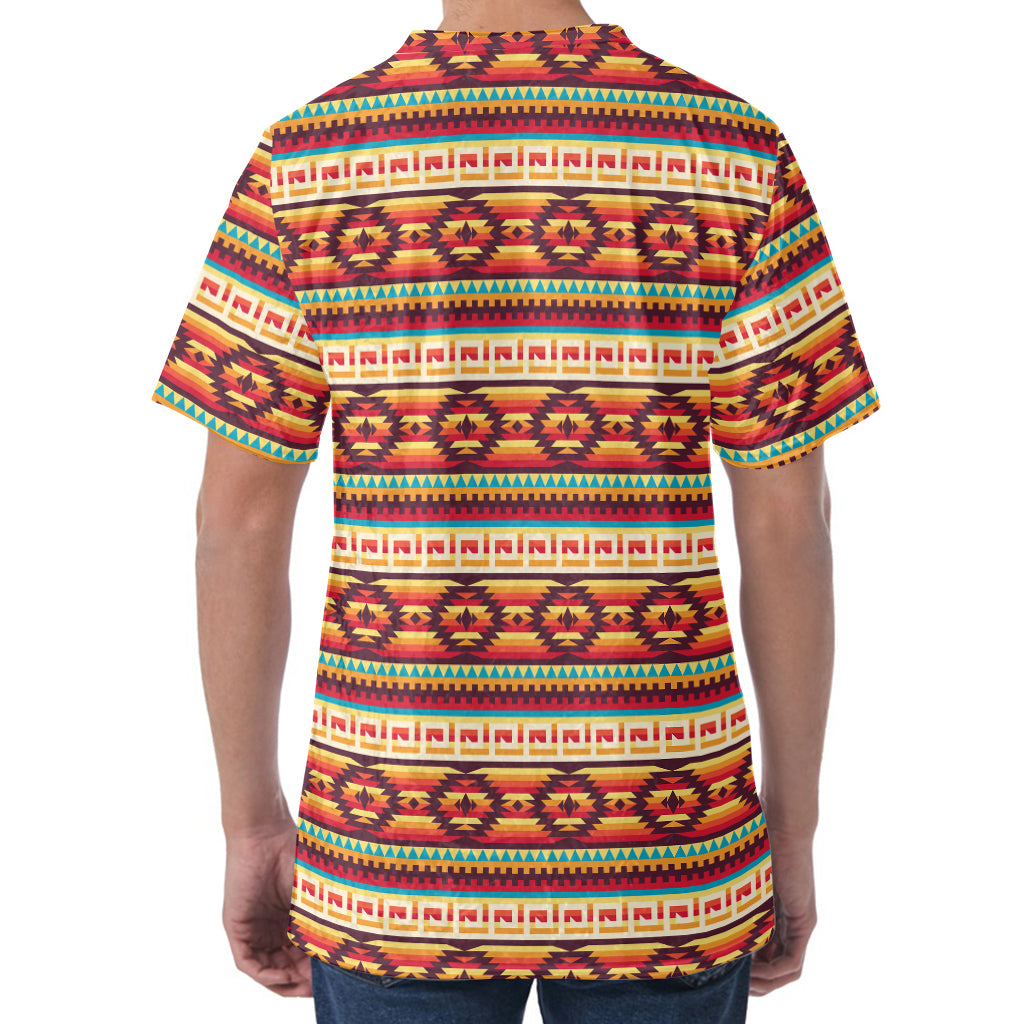 Native Inspired Pattern Print Men's Velvet T-Shirt