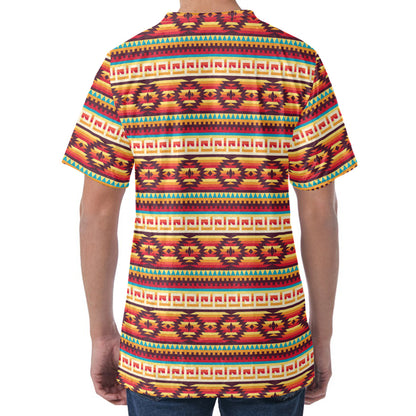 Native Inspired Pattern Print Men's Velvet T-Shirt
