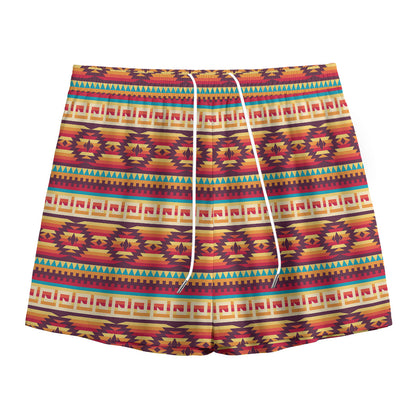 Native Inspired Pattern Print Mesh Shorts