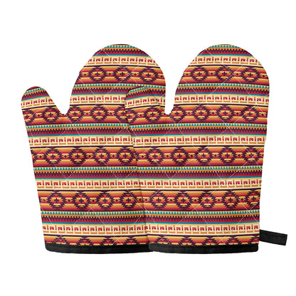 Native Inspired Pattern Print Oven Mitts