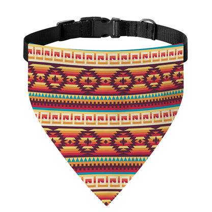 Native Inspired Pattern Print Over The Collar Dog Bandana