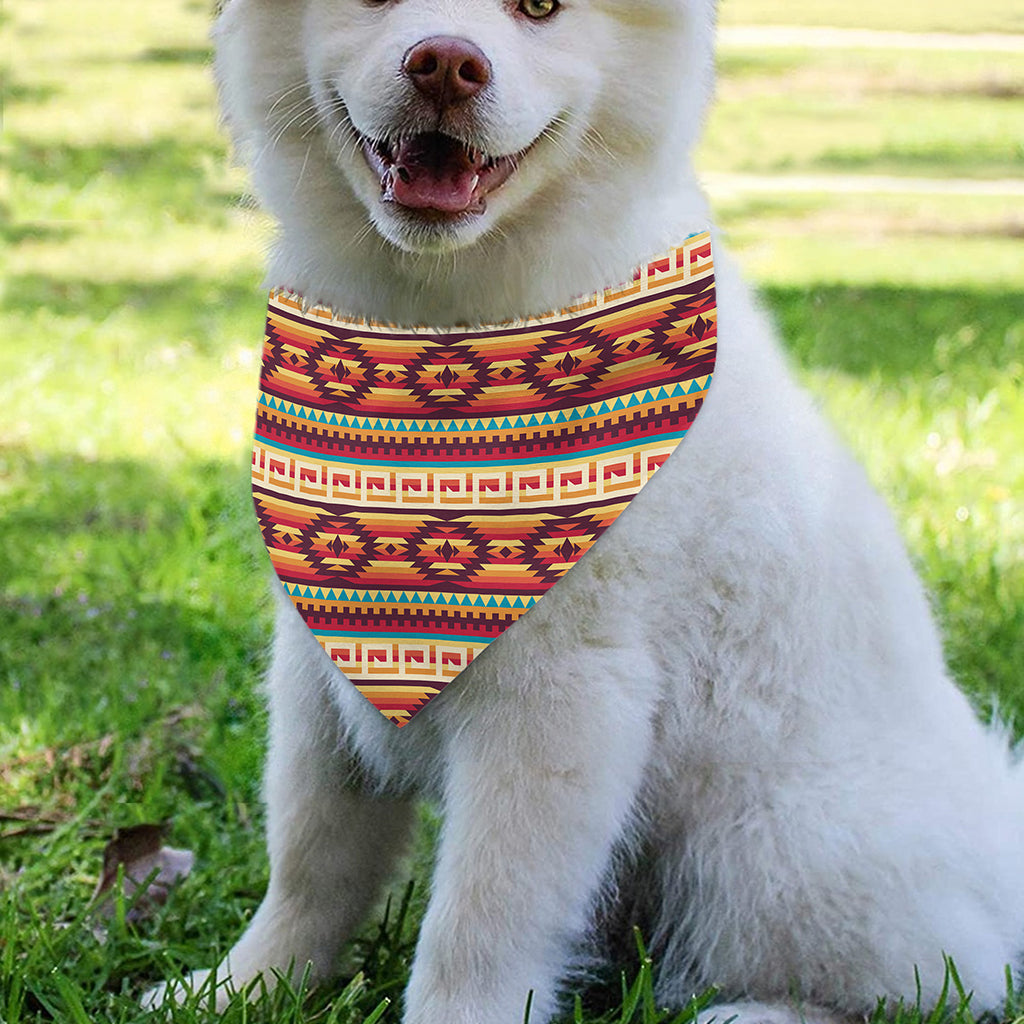 Native Inspired Pattern Print Over The Collar Dog Bandana