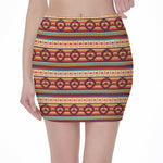 Native Inspired Pattern Print Pencil Mini Skirt