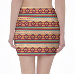Native Inspired Pattern Print Pencil Mini Skirt